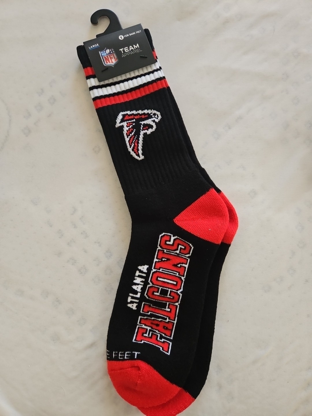 NFL Atlanta Falcons Black & Red Athletic Crew Socks